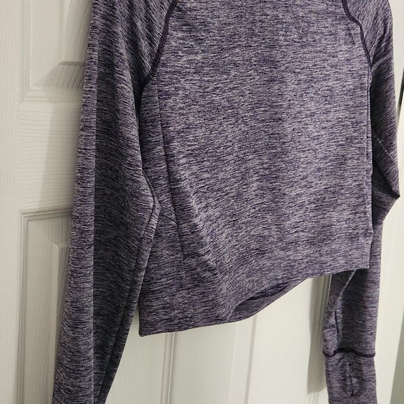 Ladies ADIDAS Purple Open Back Long Sleeve Crop Athleisure Top NWOT - Picture 4 of 6